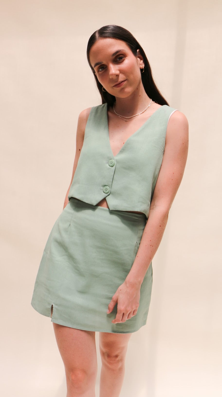Linen Mini Skirt